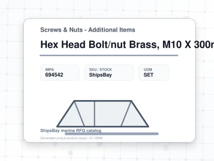 Hex Head Bolt/nut Brass, M10 X 300mm - Screws & Nuts - Additional Items - IMPA 694542 - UOM SET