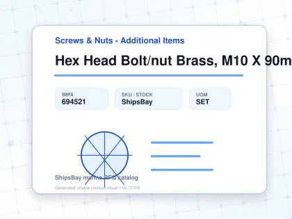 Hex Head Bolt/nut Brass, M10 X 90mm - Screws & Nuts - Additional Items - IMPA 694521 - UOM SET
