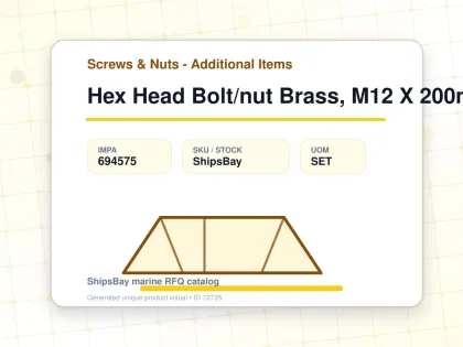 Hex Head Bolt/nut Brass, M12 X 200mm - Screws & Nuts - Additional Items - IMPA 694575 - UOM SET