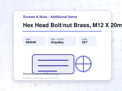 Hex Head Bolt/nut Brass, M12 X 20mm - Screws & Nuts - Additional Items - IMPA 694546 - UOM SET