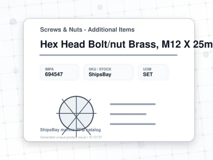 Hex Head Bolt/nut Brass, M12 X 25mm - Screws & Nuts - Additional Items - IMPA 694547 - UOM SET