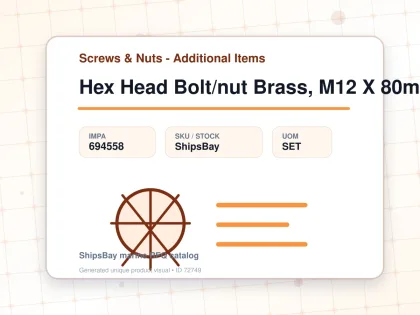 Hex Head Bolt/nut Brass, M12 X 80mm - Screws & Nuts - Additional Items - IMPA 694558 - UOM SET