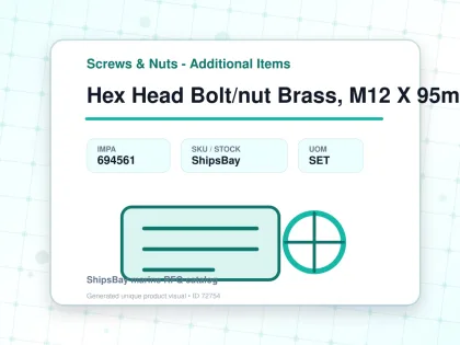 Hex Head Bolt/nut Brass, M12 X 95mm - Screws & Nuts - Additional Items - IMPA 694561 - UOM SET