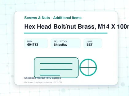 Hex Head Bolt/nut Brass, M14 X 100mm - Screws & Nuts - Additional Items - IMPA 694713 - UOM SET