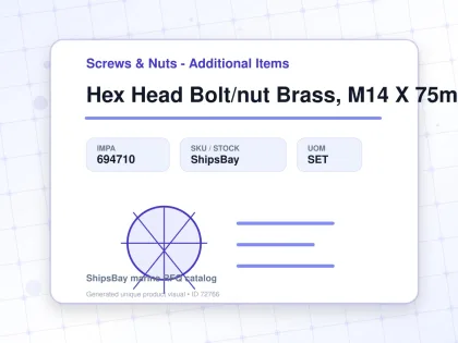 Hex Head Bolt/nut Brass, M14 X 75mm - Screws & Nuts - Additional Items - IMPA 694710 - UOM SET
