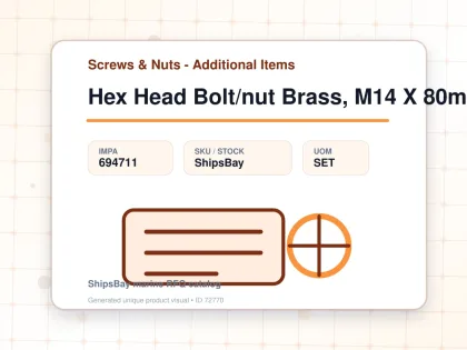 Hex Head Bolt/nut Brass, M14 X 80mm - Screws & Nuts - Additional Items - IMPA 694711 - UOM SET