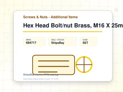Hex Head Bolt/nut Brass, M16 X 25mm - Screws & Nuts - Additional Items - IMPA 694717 - UOM SET