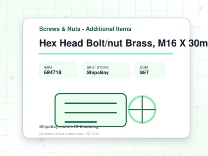 Hex Head Bolt/nut Brass, M16 X 30mm - Screws & Nuts - Additional Items - IMPA 694718 - UOM SET