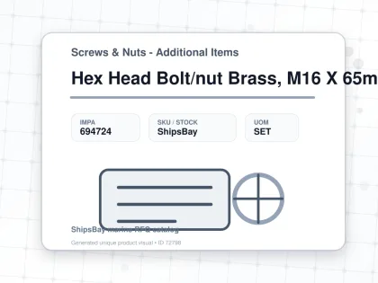 Hex Head Bolt/nut Brass, M16 X 65mm - Screws & Nuts - Additional Items - IMPA 694724 - UOM SET