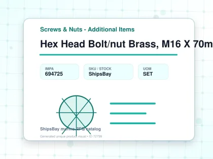 Hex Head Bolt/nut Brass, M16 X 70mm - Screws & Nuts - Additional Items - IMPA 694725 - UOM SET
