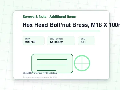 Hex Head Bolt/nut Brass, M18 X 100mm - Screws & Nuts - Additional Items - IMPA 694759 - UOM SET