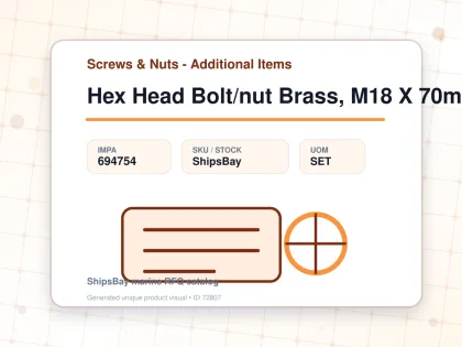 Hex Head Bolt/nut Brass, M18 X 70mm - Screws & Nuts - Additional Items - IMPA 694754 - UOM SET