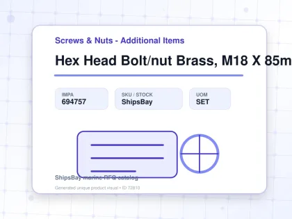 Hex Head Bolt/nut Brass, M18 X 85mm - Screws & Nuts - Additional Items - IMPA 694757 - UOM SET