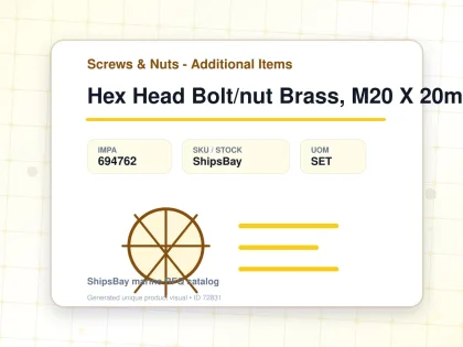 Hex Head Bolt/nut Brass, M20 X 20mm - Screws & Nuts - Additional Items - IMPA 694762 - UOM SET