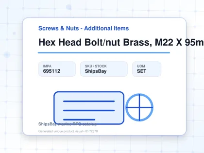 Hex Head Bolt/nut Brass, M22 X 95mm - Screws & Nuts - Additional Items - IMPA 695112 - UOM SET