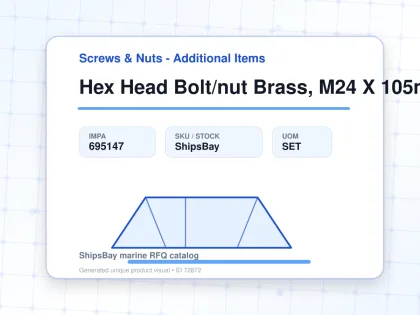 Hex Head Bolt/nut Brass, M24 X 105mm - Screws & Nuts - Additional Items - IMPA 695147 - UOM SET