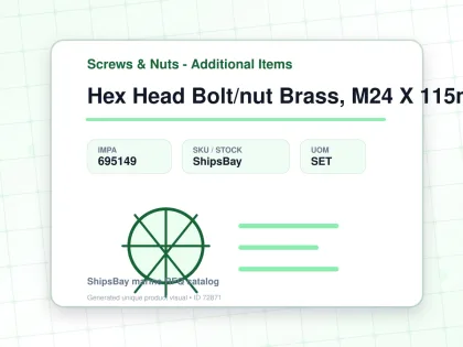 Hex Head Bolt/nut Brass, M24 X 115mm - Screws & Nuts - Additional Items - IMPA 695149 - UOM SET