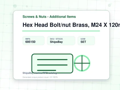 Hex Head Bolt/nut Brass, M24 X 120mm - Screws & Nuts - Additional Items - IMPA 695150 - UOM SET