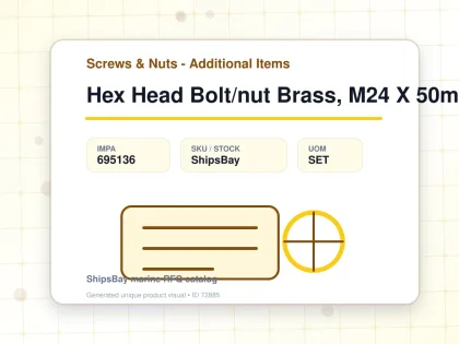 Hex Head Bolt/nut Brass, M24 X 50mm - Screws & Nuts - Additional Items - IMPA 695136 - UOM SET