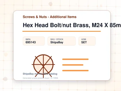 Hex Head Bolt/nut Brass, M24 X 85mm - Screws & Nuts - Additional Items - IMPA 695143 - UOM SET