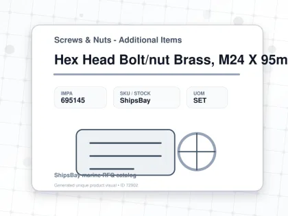 Hex Head Bolt/nut Brass, M24 X 95mm - Screws & Nuts - Additional Items - IMPA 695145 - UOM SET