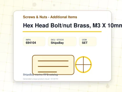 Hex Head Bolt/nut Brass, M3 X 10mm - Screws & Nuts - Additional Items - IMPA 694104 - UOM SET