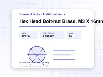 Hex Head Bolt/nut Brass, M3 X 16mm - Screws & Nuts - Additional Items - IMPA 694107 - UOM SET