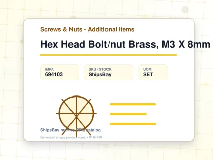 Hex Head Bolt/nut Brass, M3 X 8mm - Screws & Nuts - Additional Items - IMPA 694103 - UOM SET