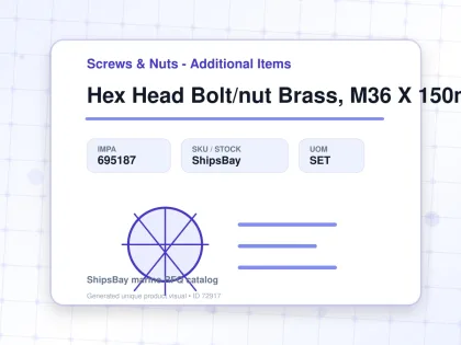 Hex Head Bolt/nut Brass, M36 X 150mm - Screws & Nuts - Additional Items - IMPA 695187 - UOM SET