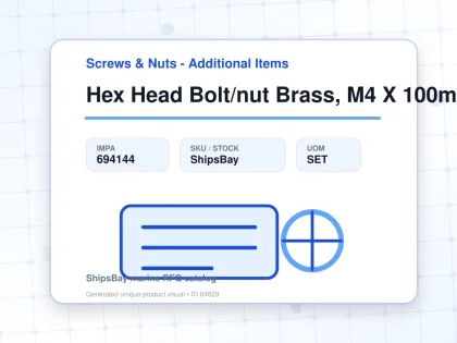 Hex Head Bolt/nut Brass, M4 X 100mm - Screws & Nuts - Additional Items - IMPA 694144 - UOM SET