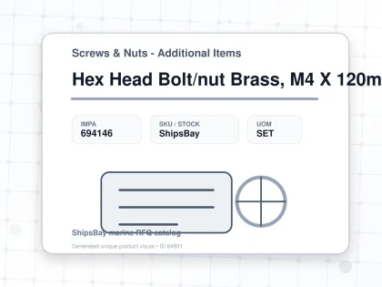 Hex Head Bolt/nut Brass, M4 X 120mm - Screws & Nuts - Additional Items - IMPA 694146 - UOM SET