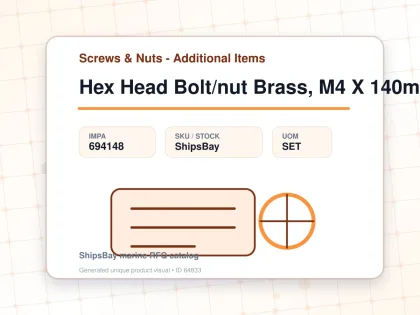 Hex Head Bolt/nut Brass, M4 X 140mm - Screws & Nuts - Additional Items - IMPA 694148 - UOM SET