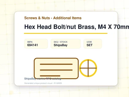 Hex Head Bolt/nut Brass, M4 X 70mm - Screws & Nuts - Additional Items - IMPA 694141 - UOM SET
