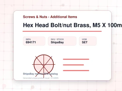 Hex Head Bolt/nut Brass, M5 X 100mm - Screws & Nuts - Additional Items - IMPA 694171 - UOM SET