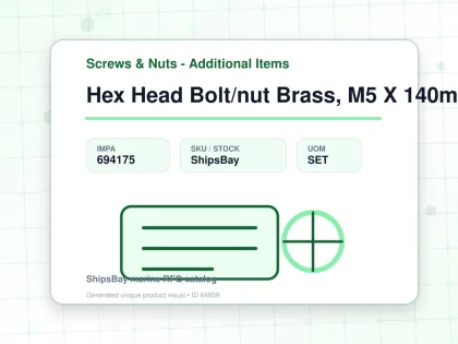 Hex Head Bolt/nut Brass, M5 X 140mm - Screws & Nuts - Additional Items - IMPA 694175 - UOM SET