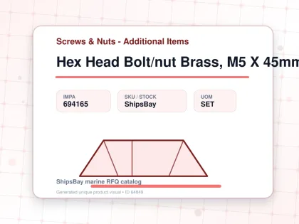 Hex Head Bolt/nut Brass, M5 X 45mm - Screws & Nuts - Additional Items - IMPA 694165 - UOM SET