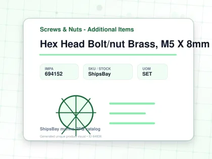 Hex Head Bolt/nut Brass, M5 X 8mm - Screws & Nuts - Additional Items - IMPA 694152 - UOM SET