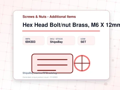Hex Head Bolt/nut Brass, M6 X 12mm - Screws & Nuts - Additional Items - IMPA 694303 - UOM SET