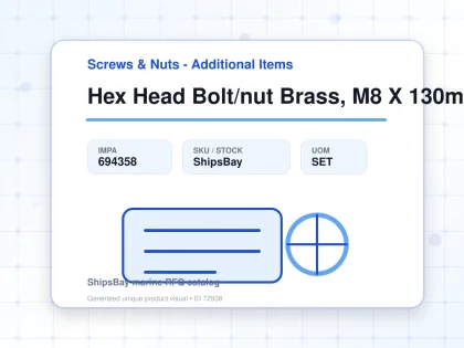 Hex Head Bolt/nut Brass, M8 X 130mm - Screws & Nuts - Additional Items - IMPA 694358 - UOM SET