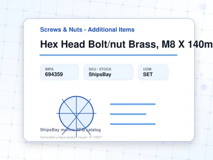 Hex Head Bolt/nut Brass, M8 X 140mm - Screws & Nuts - Additional Items - IMPA 694359 - UOM SET