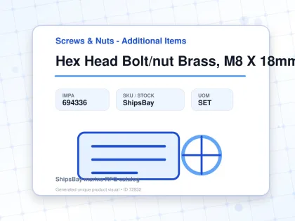 Hex Head Bolt/nut Brass, M8 X 18mm - Screws & Nuts - Additional Items - IMPA 694336 - UOM SET
