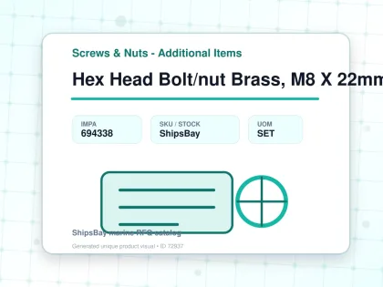 Hex Head Bolt/nut Brass, M8 X 22mm - Screws & Nuts - Additional Items - IMPA 694338 - UOM SET
