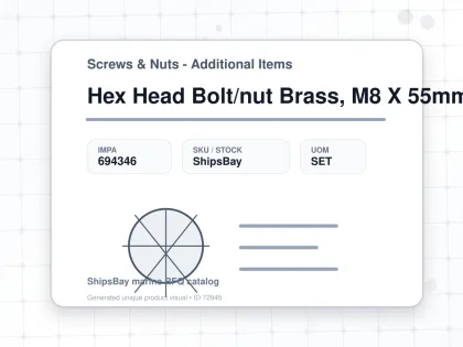 Hex Head Bolt/nut Brass, M8 X 55mm - Screws & Nuts - Additional Items - IMPA 694346 - UOM SET