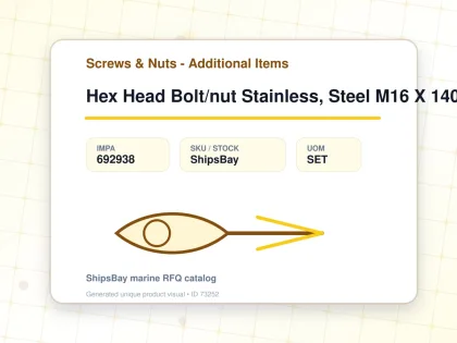 Hex Head Bolt/nut Stainless, Steel M16 X 140mm - Screws & Nuts - Additional Items - IMPA 692938 - UOM SET