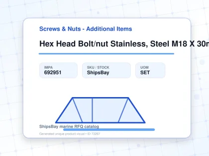 Hex Head Bolt/nut Stainless, Steel M18 X 30mm - Screws & Nuts - Additional Items - IMPA 692951 - UOM SET