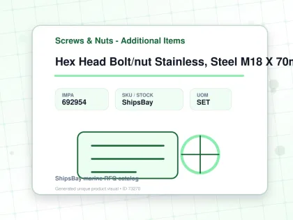 Hex Head Bolt/nut Stainless, Steel M18 X 70mm - Screws & Nuts - Additional Items - IMPA 692954 - UOM SET