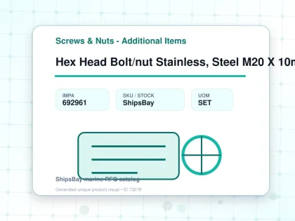 Hex Head Bolt/nut Stainless, Steel M20 X 10mm - Screws & Nuts - Additional Items - IMPA 692961 - UOM SET