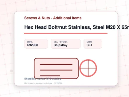 Hex Head Bolt/nut Stainless, Steel M20 X 65mm - Screws & Nuts - Additional Items - IMPA 692968 - UOM SET