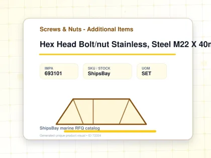 Hex Head Bolt/nut Stainless, Steel M22 X 40mm - Screws & Nuts - Additional Items - IMPA 693101 - UOM SET