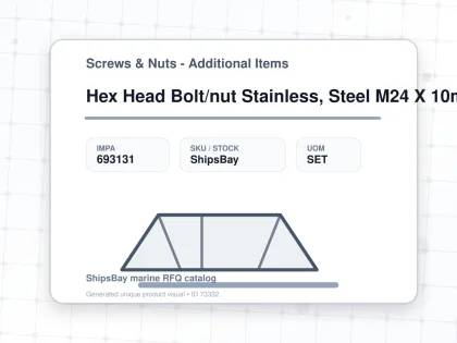Hex Head Bolt/nut Stainless, Steel M24 X 10mm - Screws & Nuts - Additional Items - IMPA 693131 - UOM SET